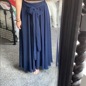 Blue Chiffon Maxi Skirt